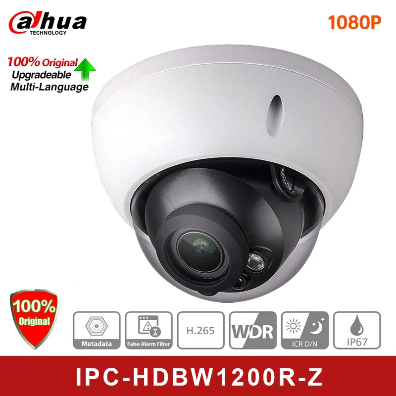 

For Dahua Dome HDCVI 2MP HAC-HDBW1200R-Z camer 2.7-12mm motorize lens Dome cctv camera IP67 IR30m Max 30fps@1080P CCTV system
