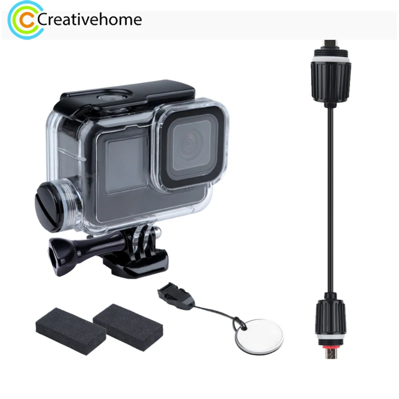 

For GoPro HERO9 Black 30m Charging Waterproof Housing Case with Buckle Basic Mount & Screw