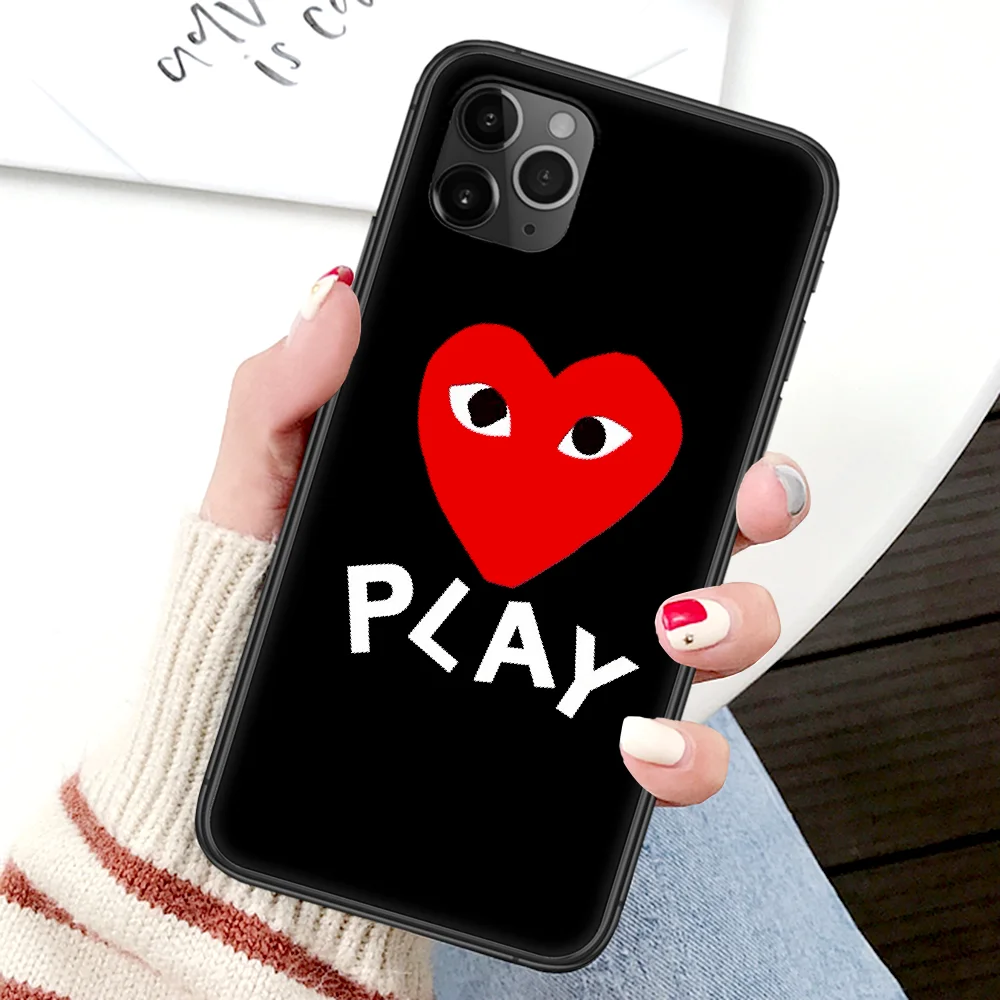 

Fashion Play Brand Phone Case For Iphone 4 4s 5 5S SE 5C 6 6S 7 8 Plus X XS XR 11 12 Mini Pro Max 2020 black Coque Tpu Etui