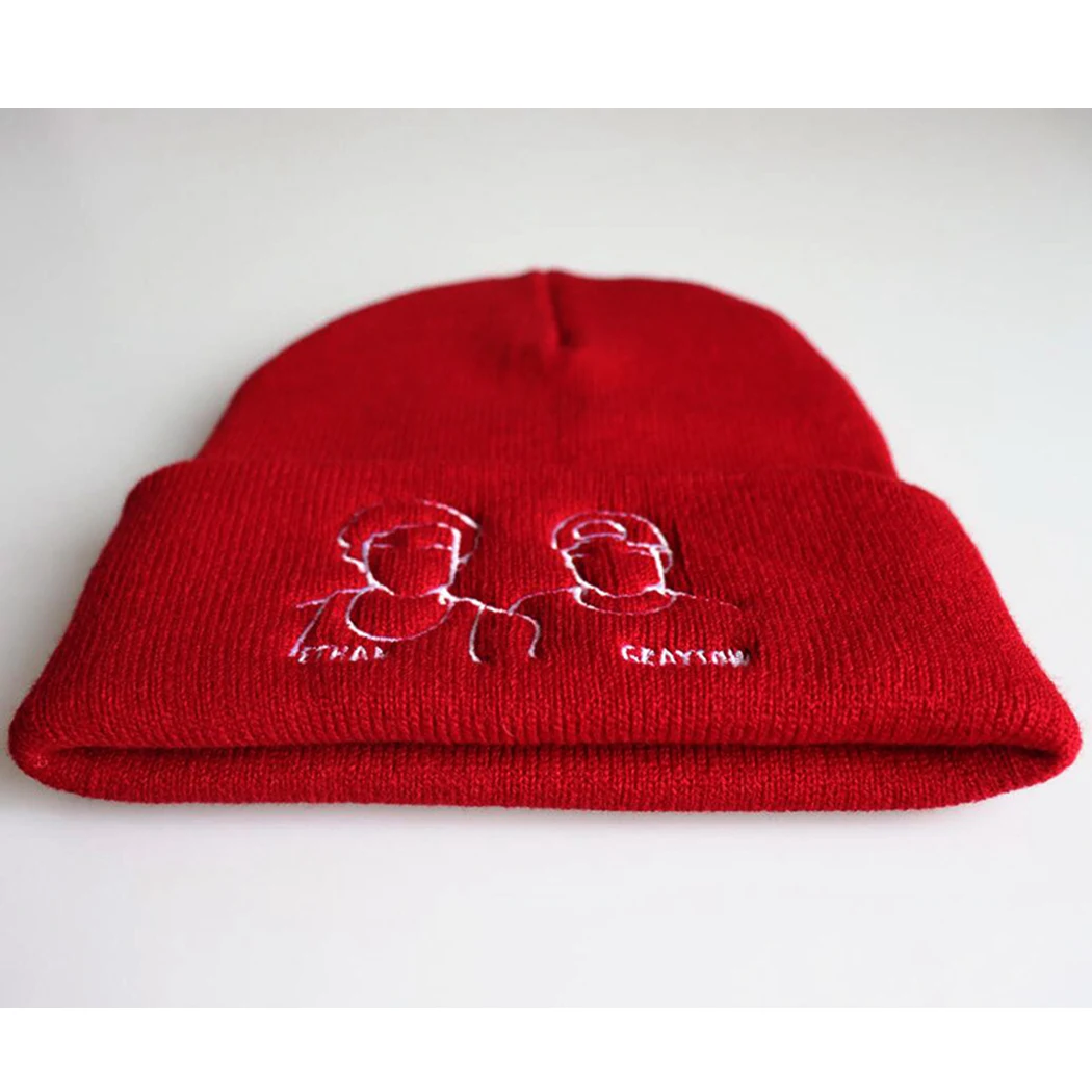 Экспрессия жестов вышивка для женщин и мужчин шапочки модные лыжные Skullies теплые