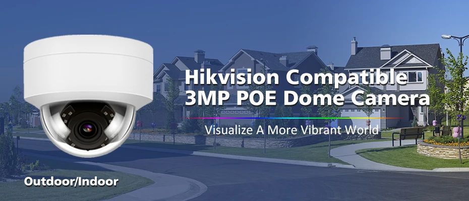 Hikvision Совместимость 3MP PoE IP купольная камера безопасности наружного ночного видения Всепогодная камера ONVIF 2,8 мм Замена с DS-2CD1121-I