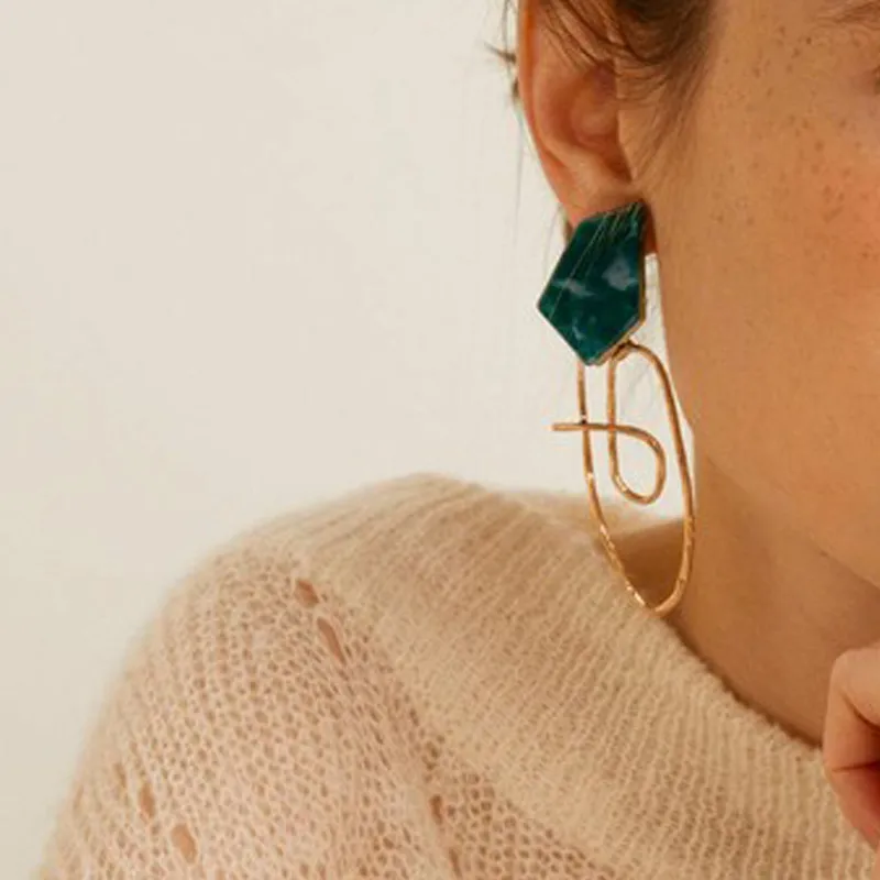 Бесплатная доставка асимметричные акриловые серьги для женщин антикварные