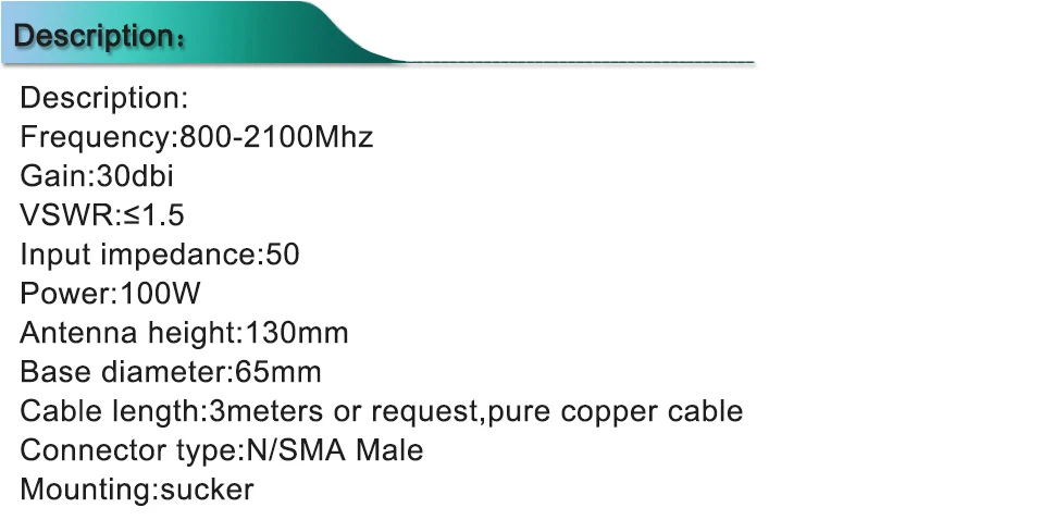 1 шт. 30DBI GSM GPRS 3g 800-2100 МГц медный стержень игрушки беспроводной пульт дистанционного управления передачи данных усиления антенны