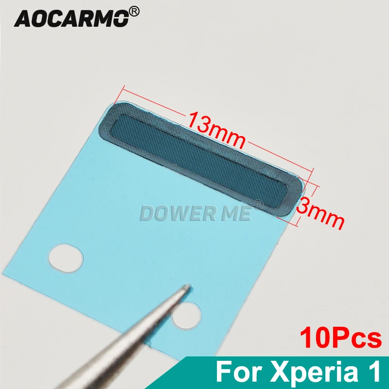 Aocarmo 10Pcs/Lot Top Dust Mesh Ear Speaker Earpiece Grid With Waterproof Adhesive For SONY Xperia 1 / XZ4 X1 J8110 J9110