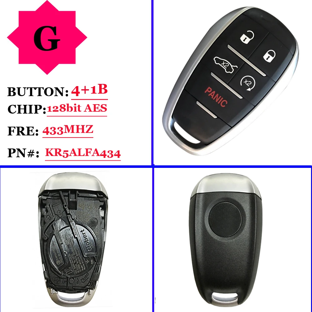 

Пульт дистанционного управления для Alfa Romeo, пульт дистанционного управления, передатчик Prox 4 + 1, 433 МГц, KR5ALFA434