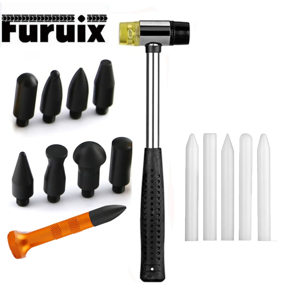 

15Pcs Paintless Dent Removal Tap Down Tools Dent Rubber Hammer Auto Body DIY Dent Fix Tools