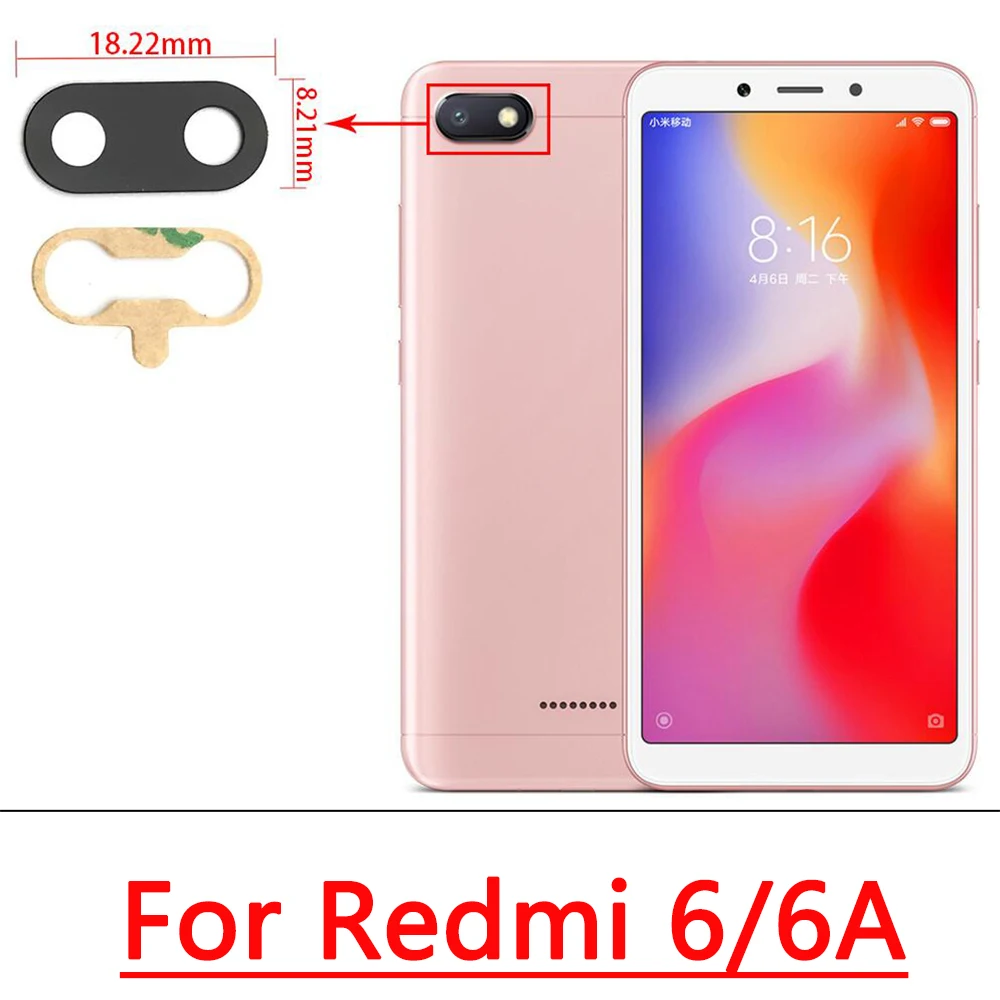 Стеклянный объектив для камеры Xiaomi Redmi 6A 6 7 7A 8 8A 9 9C 9T 10 оригинальный новый задней с