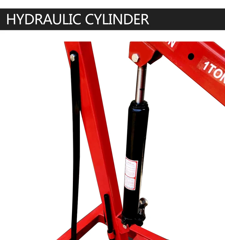 

Portable hydraulic engine shop crane for lifting