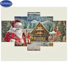 5 шт. алмазов картина камни в форме ромба Рождественский домик Смола дрель 5d Даймонд набор Стразы Алмазная вышивка мозаика Санта Клаус