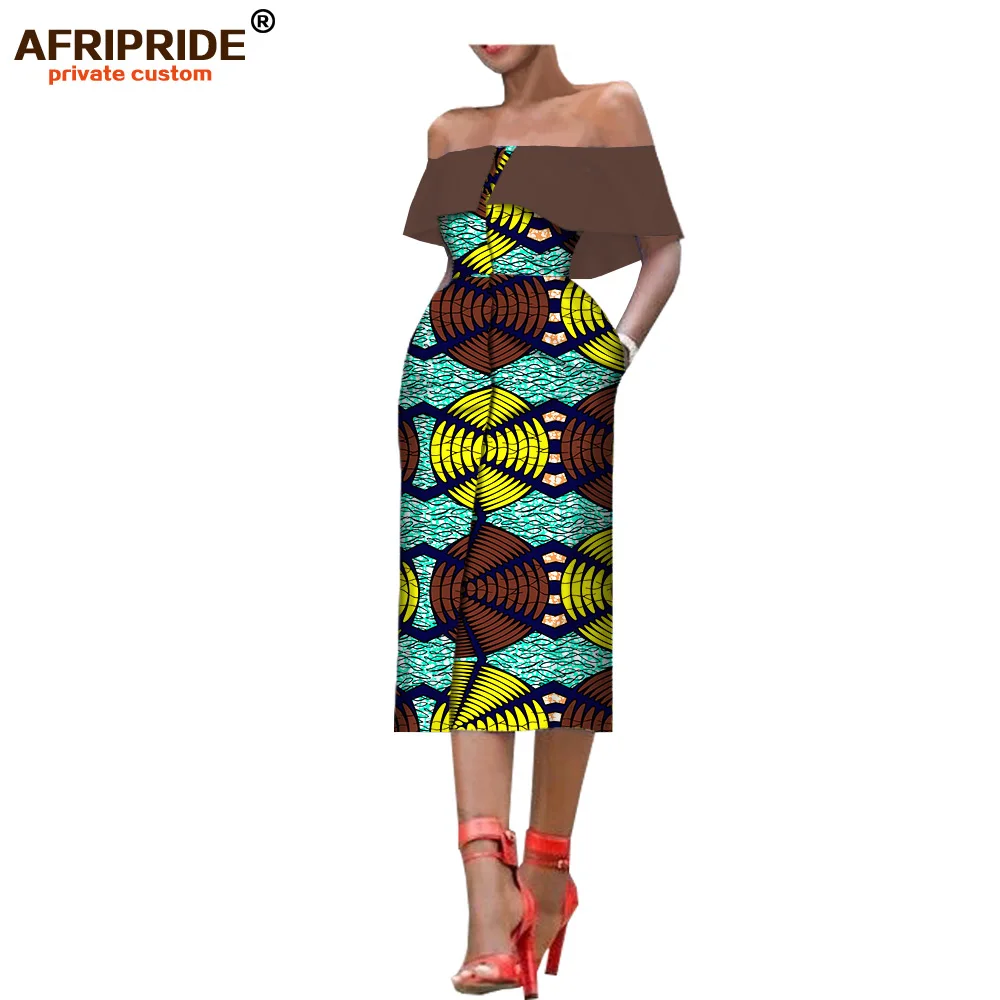 Летнее женское платье в африканском стиле, AFRIPRIDE, без рукавов, до середины икры, однобортное, без бретелек, Повседневное платье для женщин A7225159 - Цвет: 562-6