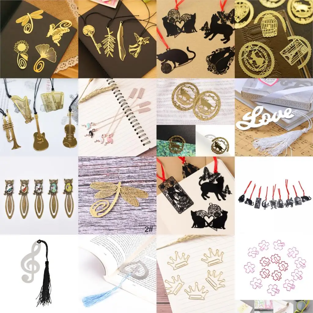 

Vintage Gold Metal Leaf Vein Bookmark for Book Luxury Business Gift with Card Envelopeor for Teachers Student Stationery Supply