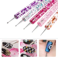 5pcs set uv gel painting acrylic nail art dotting pen handle rhinestone crystal salon decoration manicure tools kit nail kit