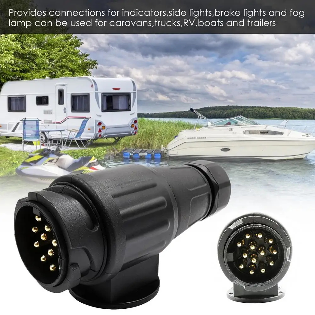 

13-контактный разъем прицепа европейского стандарта, часть винтового зажима, штепсельная вилка, водонепроницаемый адаптер для 12 В прицепа