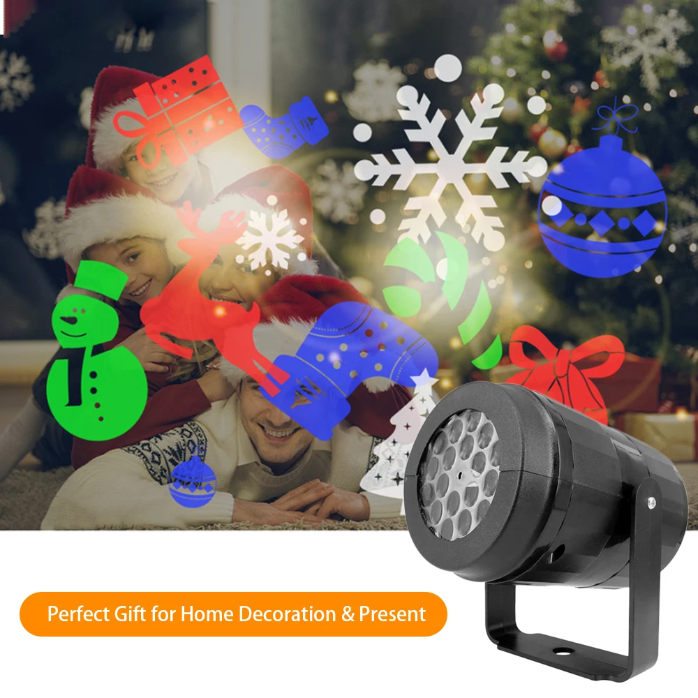 

A C85V-240V 5 W 4 LEDs 12 Patterns Rotatable Spot Light Mini Projector Lamp Lighting Fixture for Christmas Xmas Party Home Decor