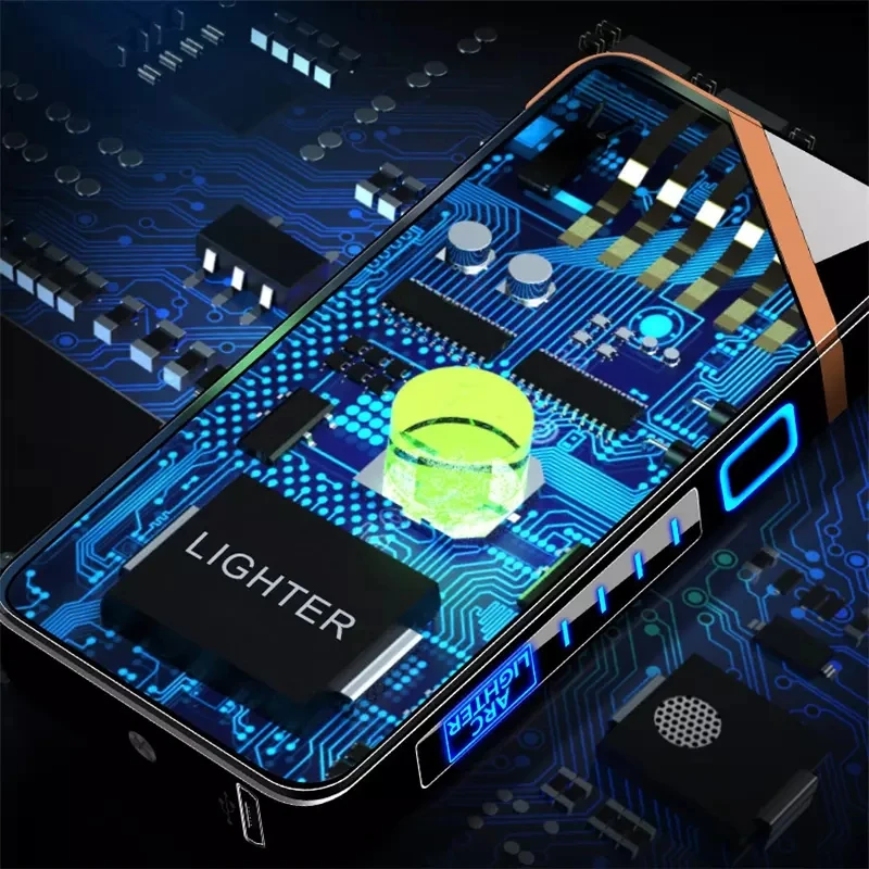 Ветрозащитная зажигалка с двойной дугой USB электрическая плазменная Зажигалка