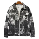 Мужская джинсовая куртка с вышивкой в виде букв, Повседневная Свободная верхняя одежда