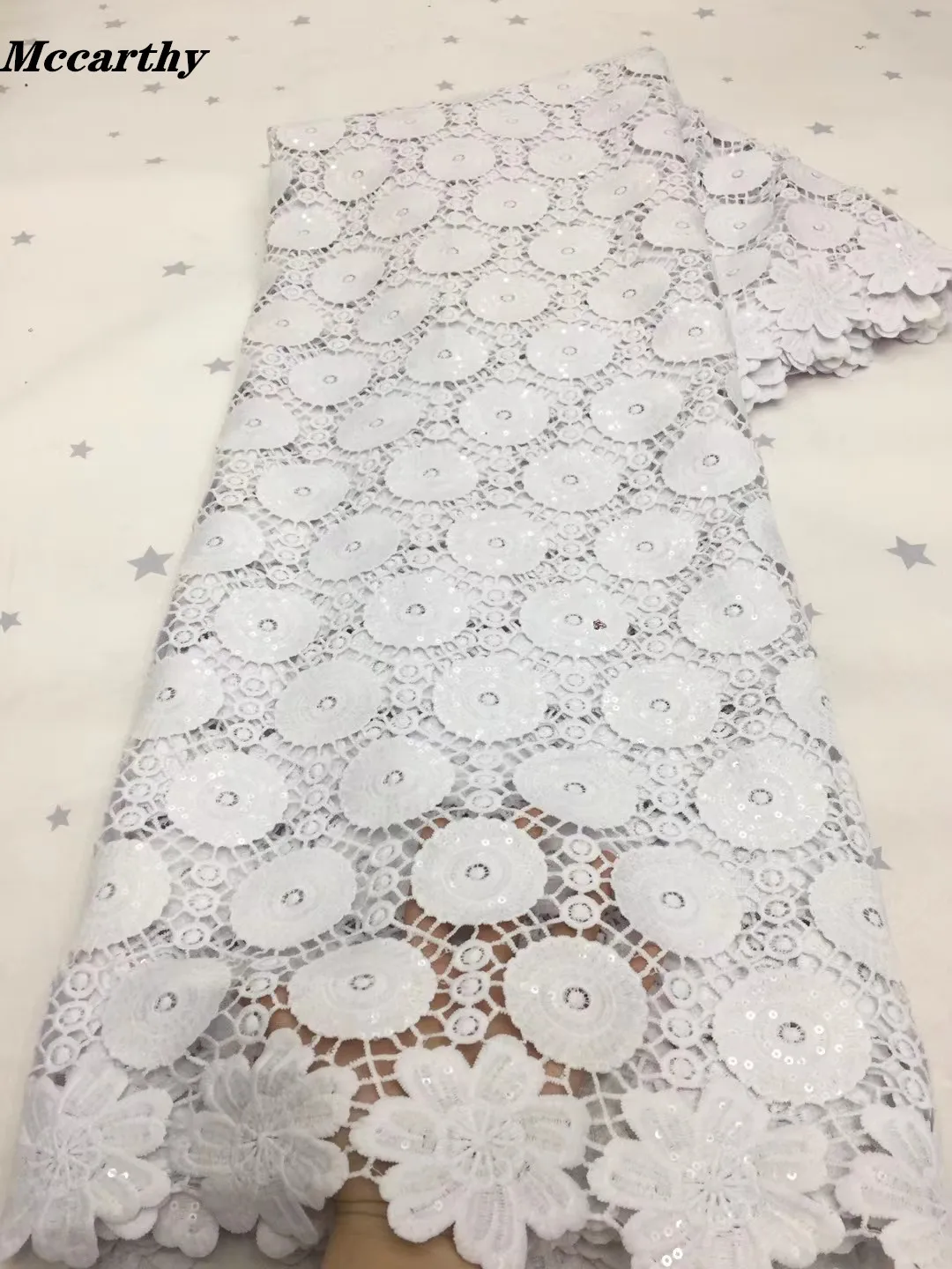 Best-Selling Nigerian Lace Fabrics milk silk With Sequins African Cord Lace Fabrics 2021 Guipure Lace Cotton Material