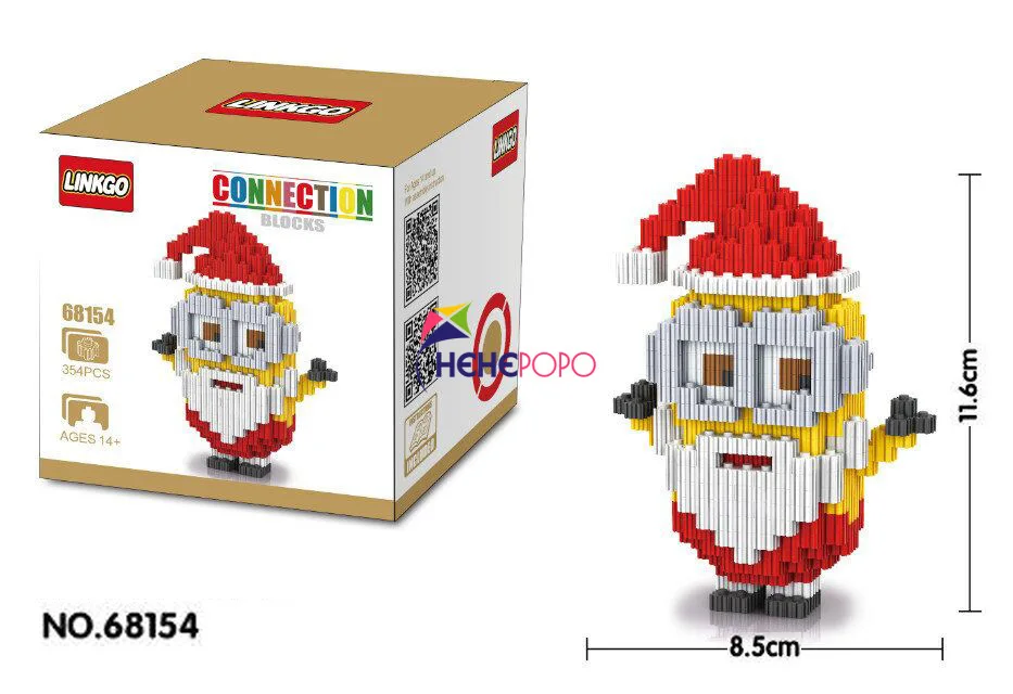 

350pcs+ 68153-68155 Christmas Minos Building Block Easy for Kids Assemble Middle Diy Connection Bricks Classic Block Toy