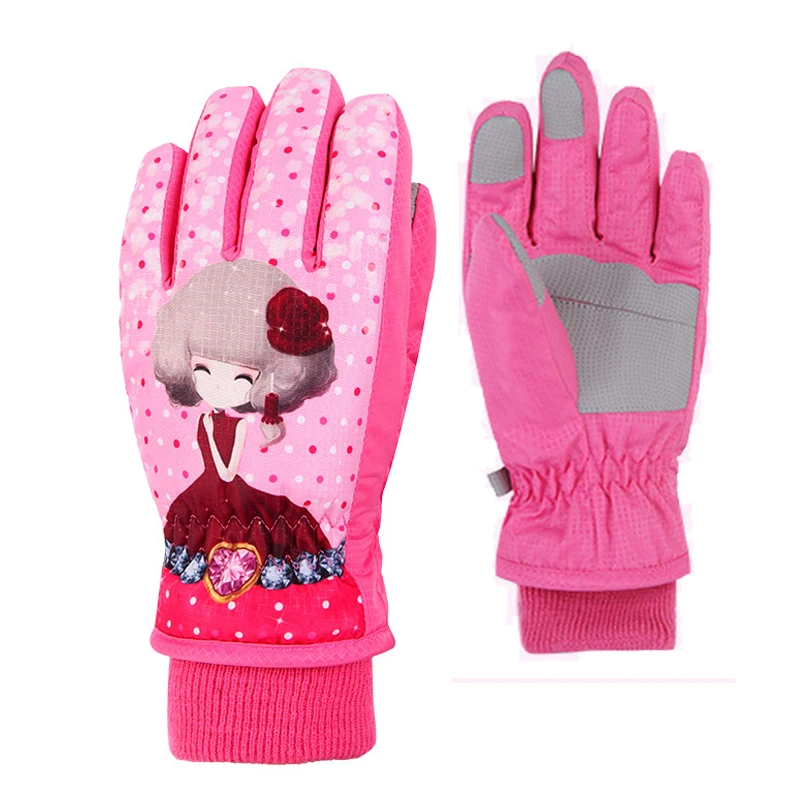 Детские зимние теплые лыжные перчатки для снегохода водонепроницаемые девочек