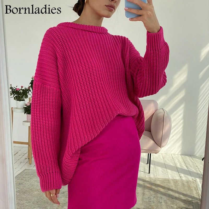 Свитер Женский вязаный оверсайз с длинным рукавом Осень-зима | Женская одежда