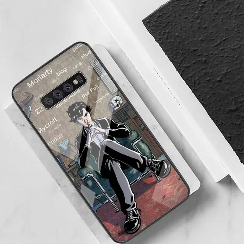 

SHERLOCK DETECTIVE Phone Case Back Cover For Samsung Cases S20 Plus S10 NOTE 8 9 10 10PRO Tempered Glass Soft Silicone Edge