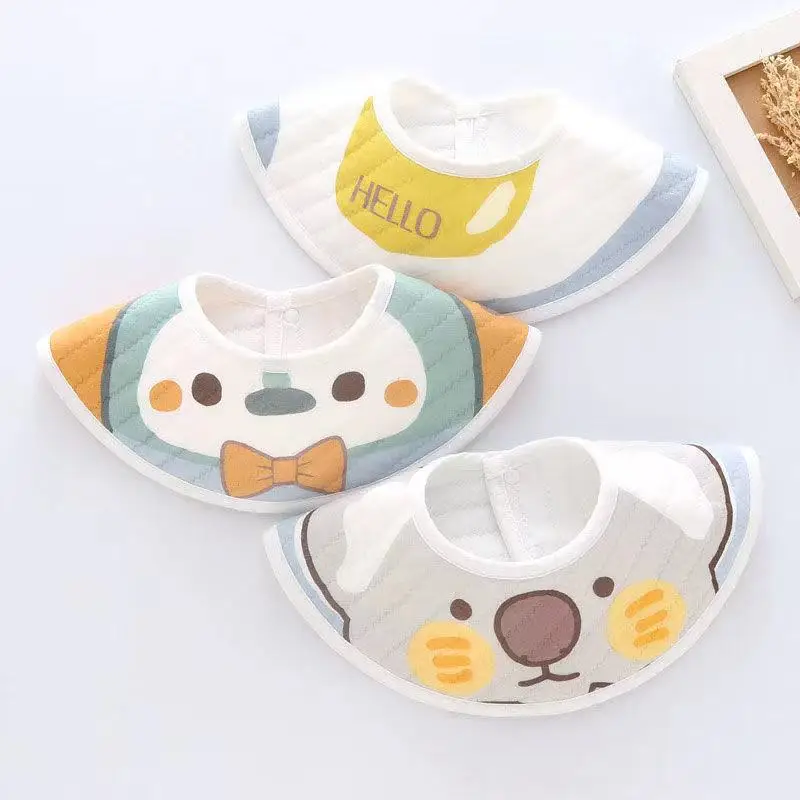 Beb&eacute; reci&eacute;n nacido Baberos para comer 3 uds 2021 nueva moda suave Burp pa&ntilde;os beb&eacute; de dibujos animados lindos Baberos ni&ntilde;os Casual accesorios pa&ntilde;o-2