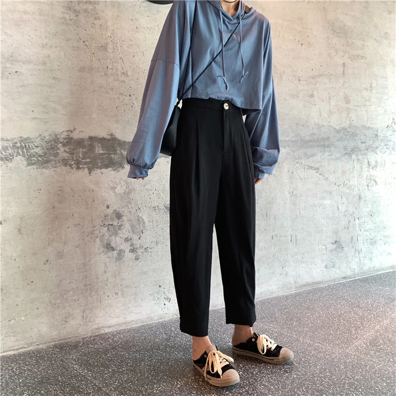 Сделайте длиное шерстьное платье для свободного отдыха с широкими штанинами