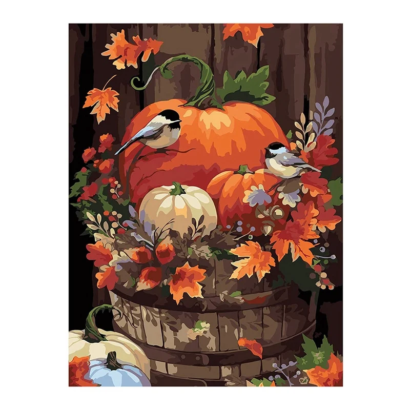 Thanksgiving Pumpkins Paint By Numbers For Adults Without Frame DIY Arts And Crafts Home Wall Decoration12x16 Inch | Дом и сад
