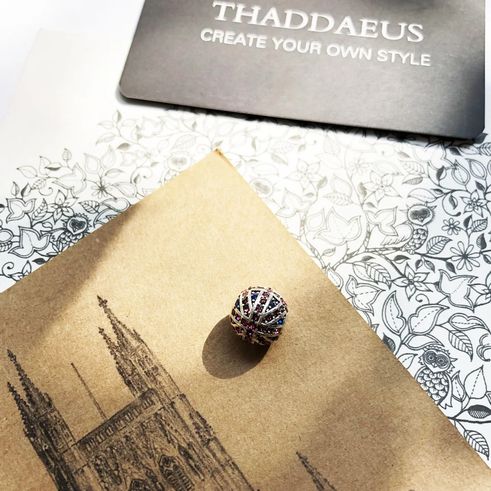 Бусины Brit GB серебряные и стразы Подходит для браслета европейские ювелирные