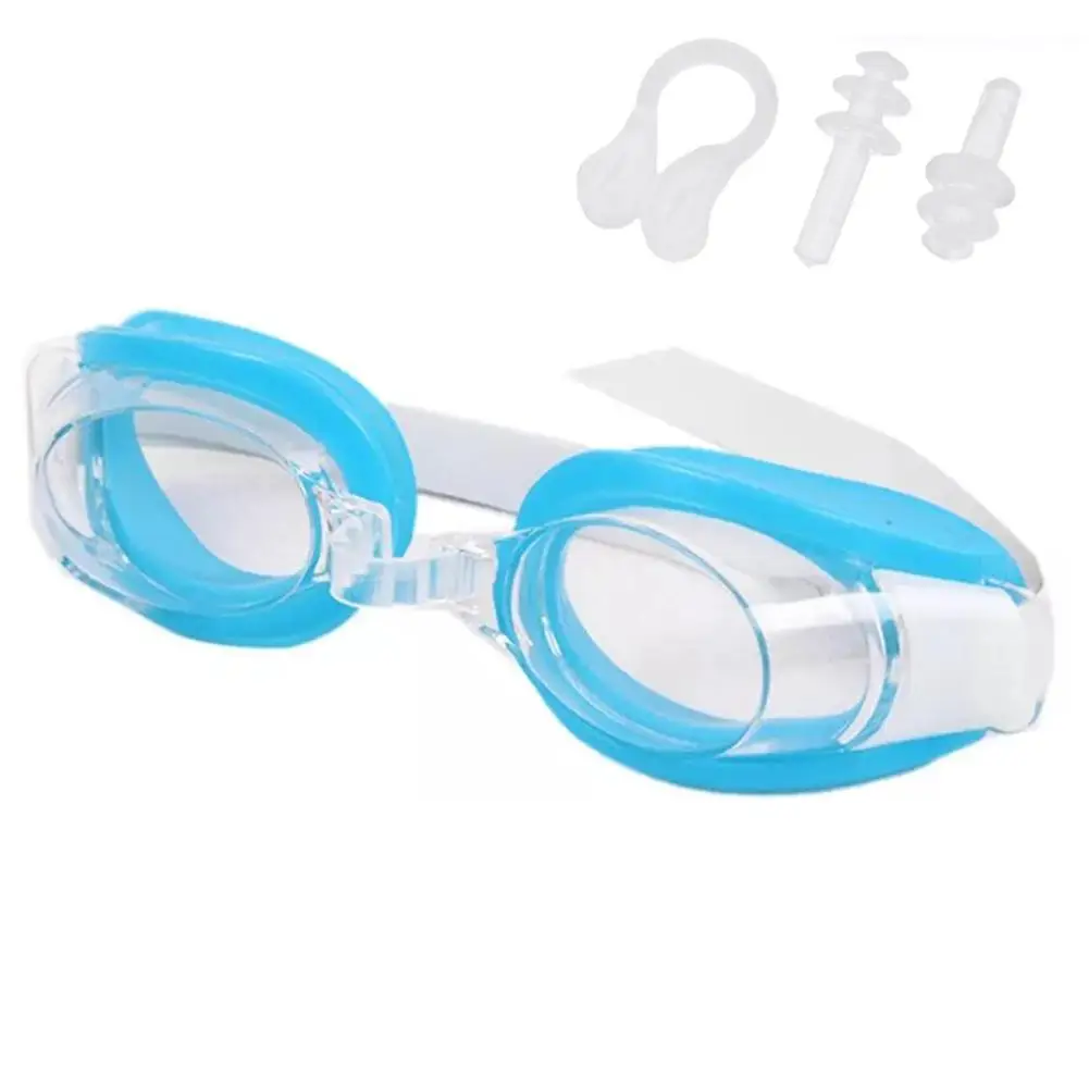 

3Pcs/Set Adult Unisex Anti-fog Swimming Goggles Glasses Nose Clip Ear Plug Set Outdoor Sports Accessories