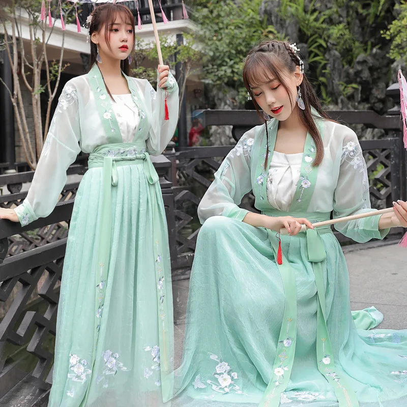 

Улучшенная Женская двубортная юбка Hanfu в китайском стиле