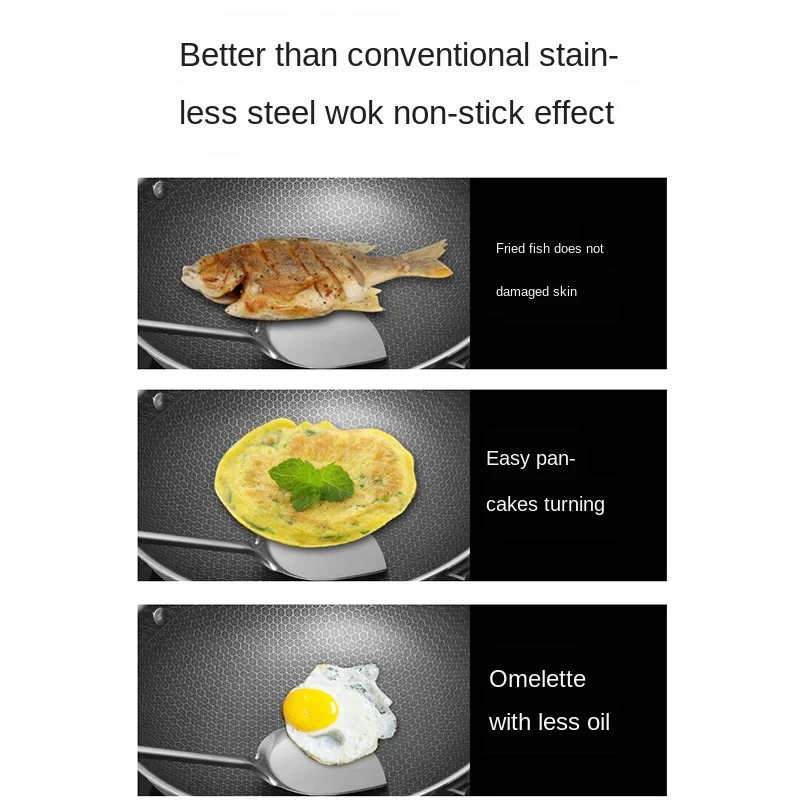 

Germany 304 stainless steel wok no oil smoke cooking pot no coating non-stick cooker gas cooker household pot
