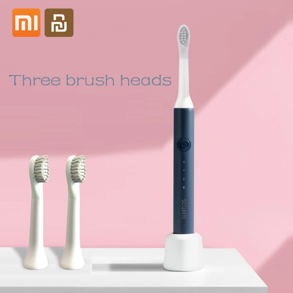 blue Xiaomi электрическая зубная щетка Sonic волновая зубная щетка для сменной головки зубной щетки перезаряжаемая электрическая зубная щетка подарок 5 - Цвет: blue