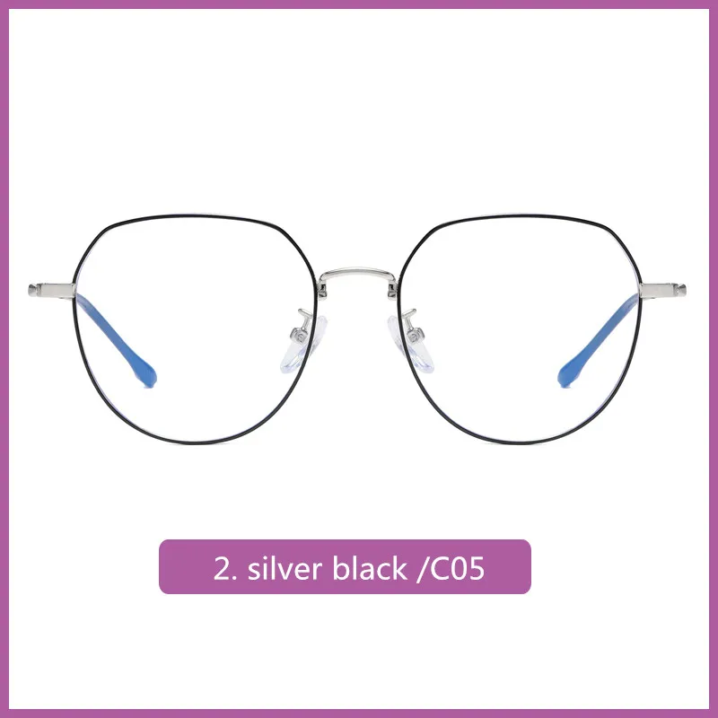 ROUPAI анти синий луч света радиационные очки для компьютера игровые очки для женщин мужчин синий блокирующий блокатор очки gafas luz - Цвет оправы: 2.silver black C05