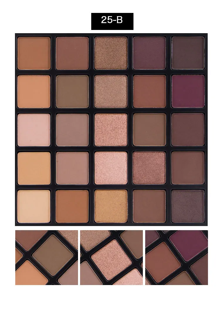 25 Цвета тени для век светло бежевые компактный палитры земли металлик и мерцание