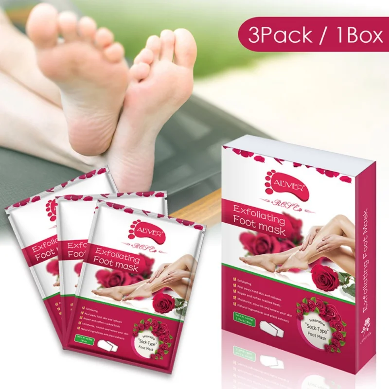 

Rose Foot Mask Exfoliating Renewal Pedicure Remove Dead Skin Heel Socks Peeling Foot Care