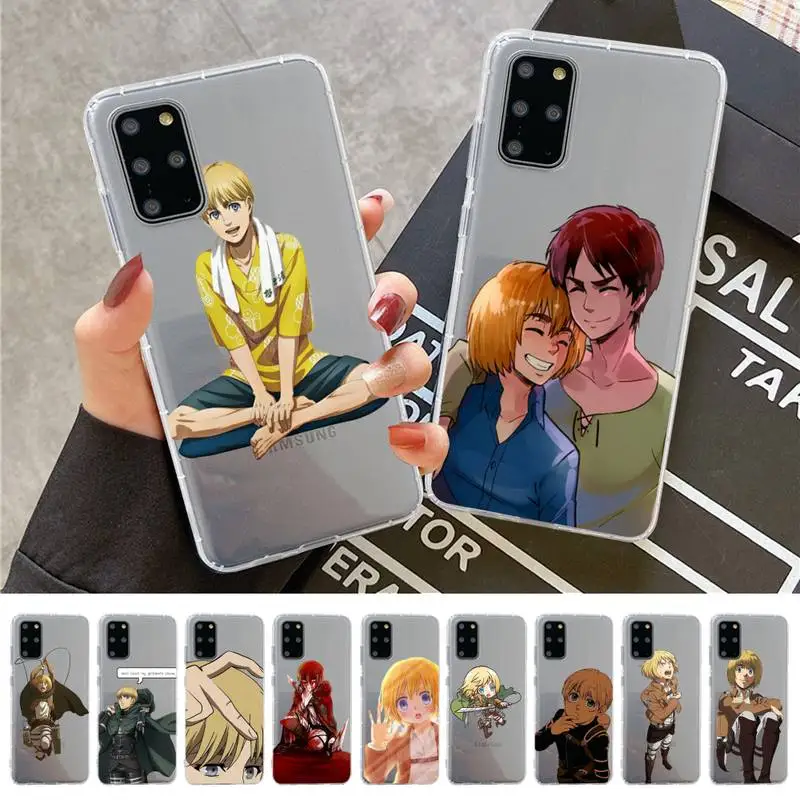 

YNDFCNB Armin Arlert Attack On Titan Phone Case For Samsung A 10 20 30 50s 70 51 52 71 4g 12 31 21 31 S 20 21 plus Ultra
