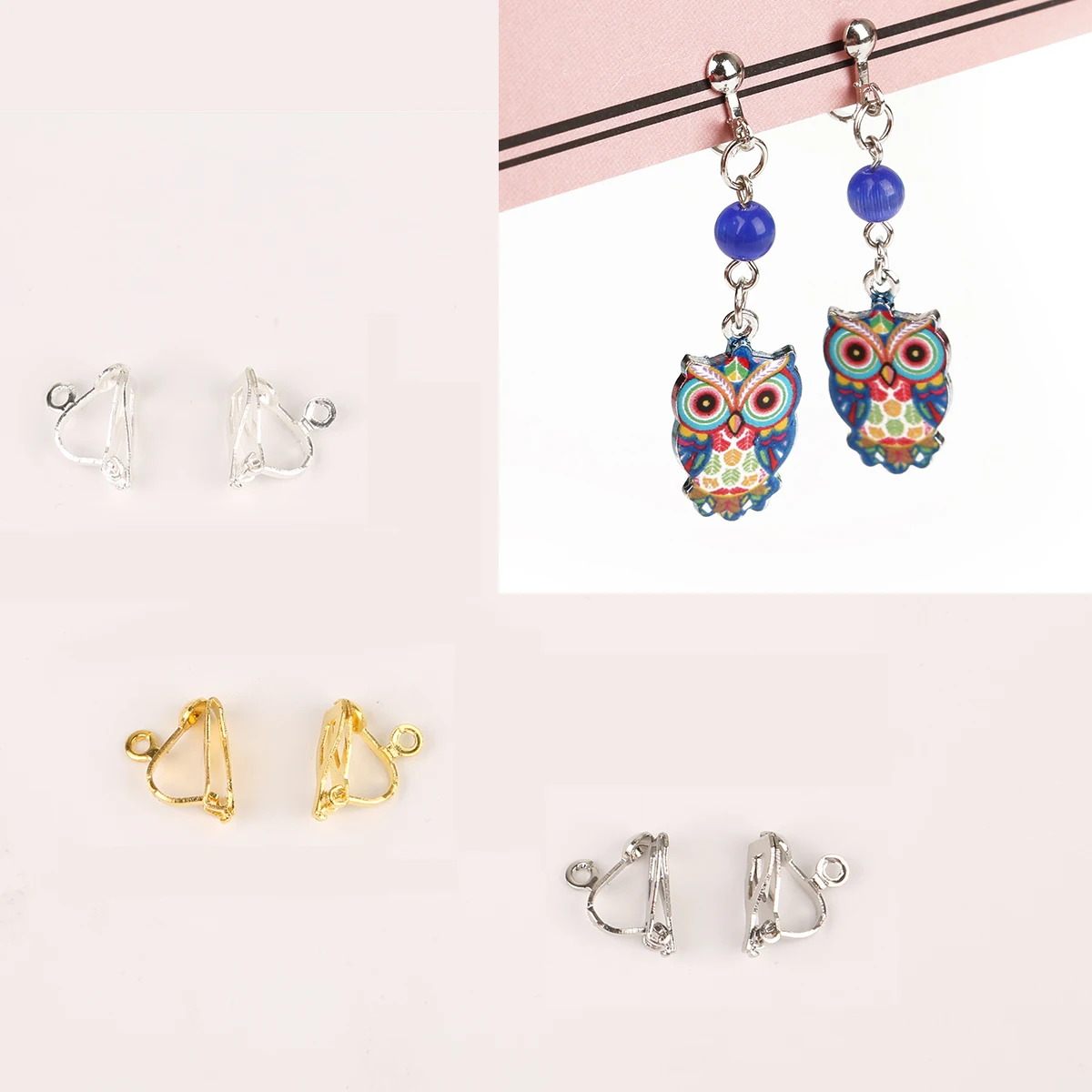 Медные железные серьги крючок-карабин золотой родиевый серебряный цвет для