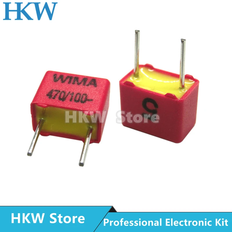 Wima Vermelho Fkp2 Milímetros Filme Capacitor Hi-fi de Áudio 33pf 47pf 220pf 330pf 470pf 680pf 1000pf 2200pf 3300pf p5 63v 100v 630v 1000v Pcs