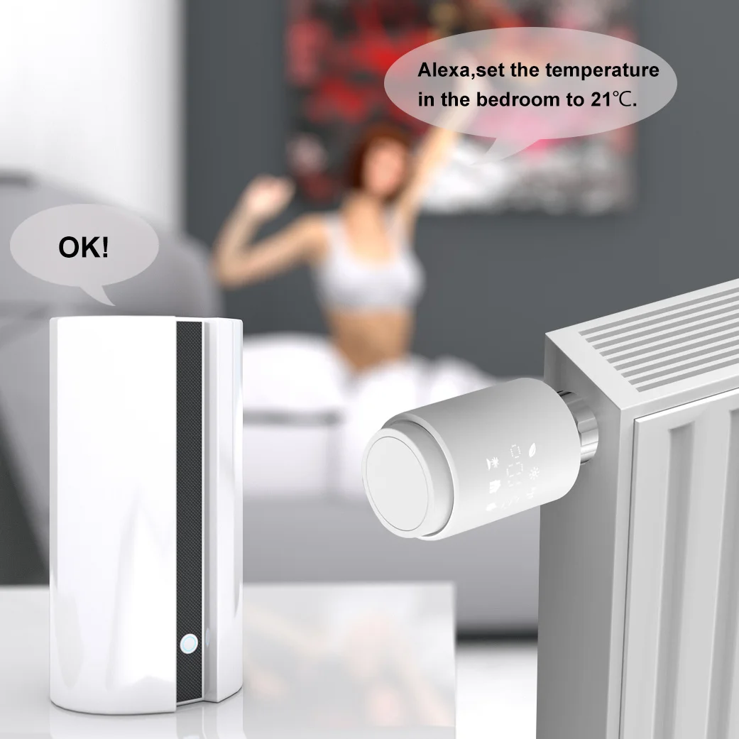 ZigBee3.0 умный WIFI термостатический привод клапана радиатора TRV Программируемый