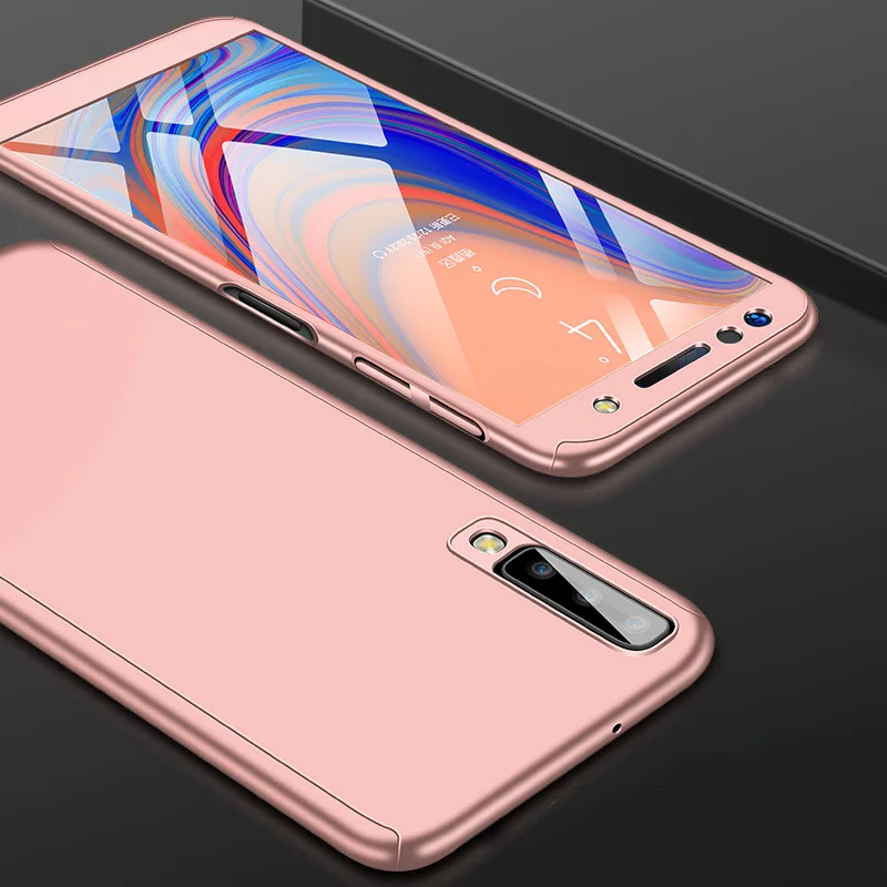 Rose Gold 360 градусов полный корпус чехол для samsung Galaxy A10S A20S A30 A40 A50 A60 A70 J3 J5 J7 A3 A5 A7 A6 A8 A7 J4 J6 J8 плюс - Цвет: Rose Gold