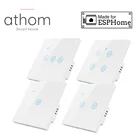Сенсорный переключатель ATHOM ESPHome, без нейтрального и с нейтральным двойным режимом, EU, Wi-Fi, 1234 клавиши, работает с домашним помощником