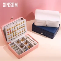 xinsom portable pu leather jewelry box simple fashion earrings rings necklace jewelry organizer travel jewelry storage box case