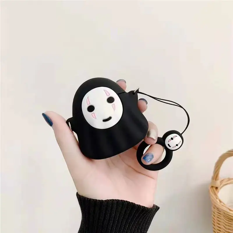 F Для Apple AirPods Безликий человек чехол 3D Милый Kawaii аниме мультфильм нет лица человек беспроводные наушники защитный чехол для Airpods 2 - Цвет: F