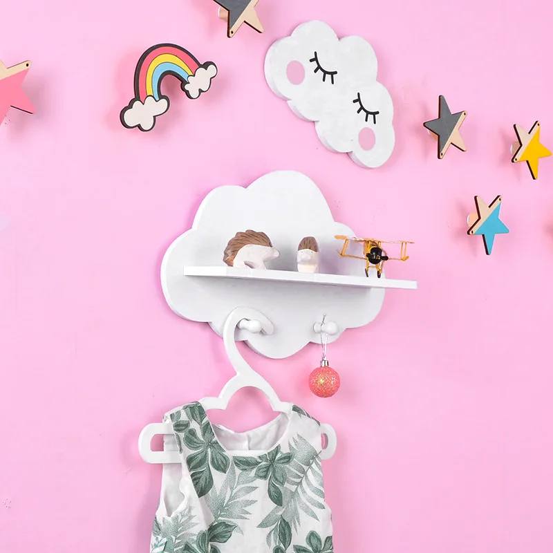 

Nordic Swan Wall Hanging Rack Creative Children's Shelf Cloud Hook Storage Rack Kids Girl Room DIY Cartoon Decor Display Holder