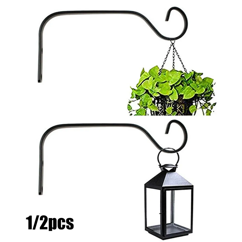 

1/2pcs Metal Hanging Wrought Flower Brackets Garden Plant Hanger Wall Minimalist Hook Plants Pot 185*84mm Garden Decoration