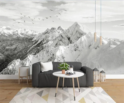 фотообои скандинавские горы в интерьере