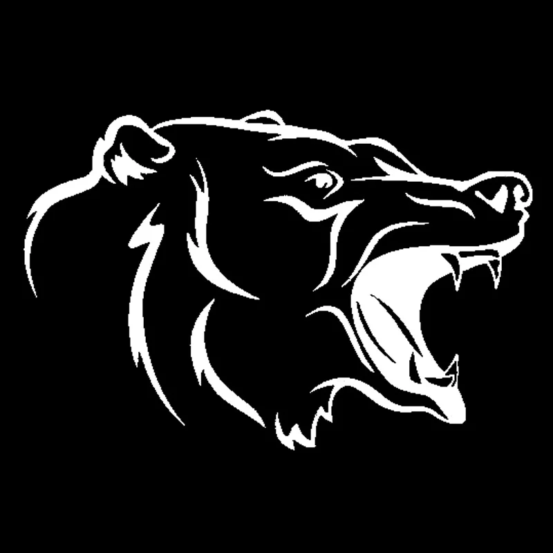 

Bear Hunting Animal Head Creative High Quality Car Applique Personality Pvc Waterproof Applique Black/white, 15cm*10cm
