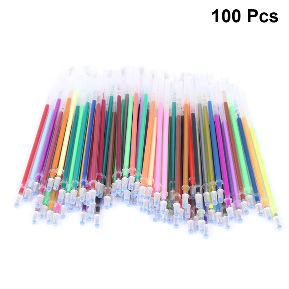 

100pcs Colorful Pen Refills 0.8mm Bullet Pen Refill Student Stationery Office Supplies for Doodling Scrapbooking Drawing (Mi