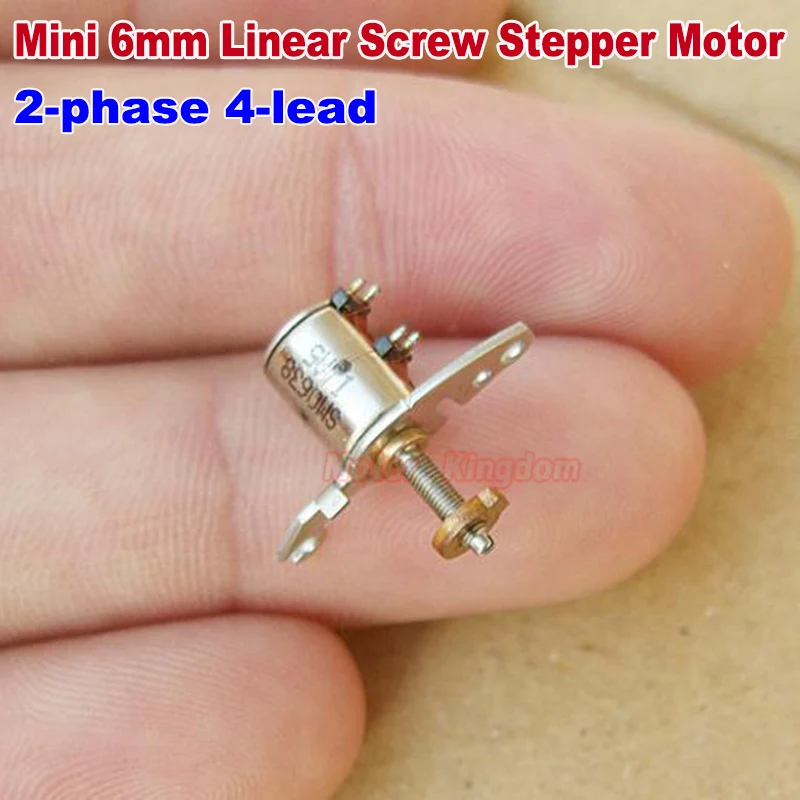 Крошечный точность линейных винт шаговый двигатель Micro Mini 6 мм DC 5V 2 фазный 4